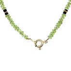Peridoot collier met parel en gouden sluiting 14 krt, Ophalen of Verzenden, Nieuw