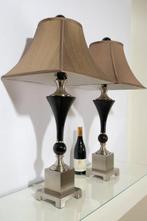 Tafellamp - Metaal, Glas, Zijde - Twee tafellampen - 86 cm