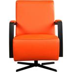 Leren draaifauteuil Mood - Toledo Orange (oranje) -, Huis en Inrichting, Fauteuils, Nieuw, Ophalen of Verzenden, 50 tot 75 cm