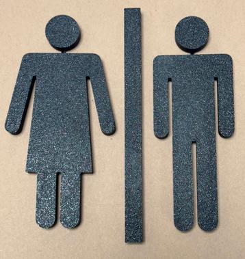 10 cm hoog Toilet Man en Vrouw Pictogram - Toiletborden beschikbaar voor biedingen