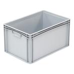 Euronorm Bak 600x400x320 mm 65 liter Grijs Dichte Grepen, Verzenden
