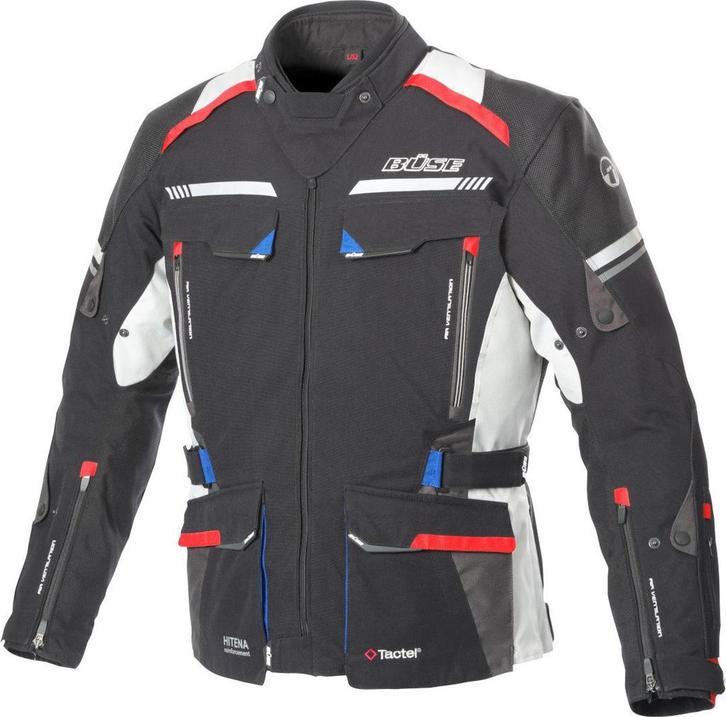Büse Highland II Zwart Grijs Rood Textiel Jas, Motoren, Kleding | Motorkleding, Heren, Nieuw met kaartje, Jas | textiel, Verzenden