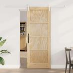 vidaXL Schuifdeur Natuurlijk en wit 78 x 202 cm, Doe-het-zelf en Verbouw, Deuren en Horren, Verzenden, Nieuw