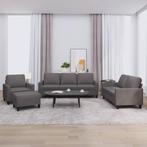 vidaXL 4-delige Loungeset met kussens kunstleer bruin, Huis en Inrichting, Verzenden, 150 tot 200 cm, Nieuw, Leer