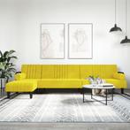vidaXL Slaapbank L-vormig 260x140x70 cm fluweel geel, Verzenden, Nieuw, Stof, Minder dan 150 cm