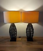 Lamp - Rattan - Twee XXL vintage lampen.