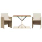 Bistroset Rattan Beige | Retourdeal | 55% Korting!, Tuin en Terras, Ophalen of Verzenden, Nieuw
