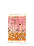 Boho Chic Marokkaans Berber wollen tapijt – Roze & Oranje, Antiek en Kunst