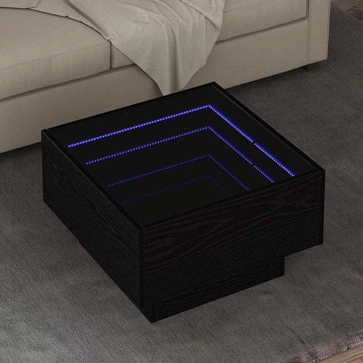 vidaXL Salontafel Zwart eiken 50 x 50 x 30 cm Bewerkt hout, Huis en Inrichting, Tafels | Salontafels, Vierkant, Nieuw, Overige houtsoorten