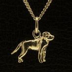 Gouden Rottweiler met staart ketting hanger - klein, Sieraden, Tassen en Uiterlijk, Verzenden, Nieuw