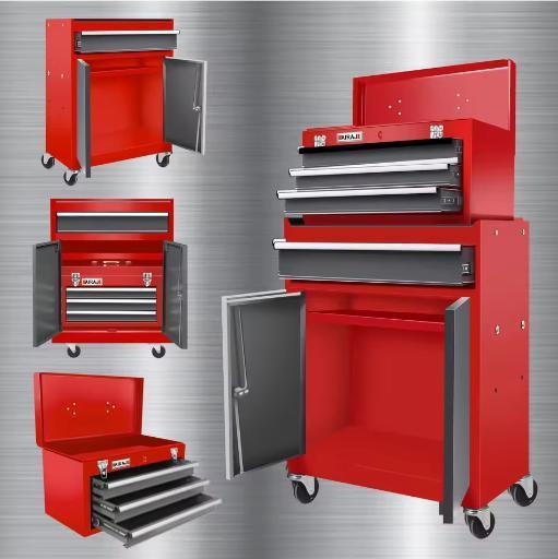 Dubbele Gereedschapskast met 4 Lades en Deuren, Huis en Inrichting, Kasten | Overige, Nieuw, Verzenden