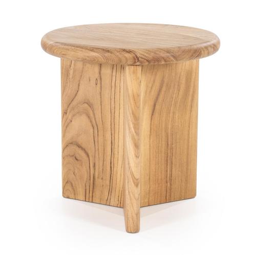 *WOONWINKEL* By-Boo Leoti Rond Tafeltje Acacia Hout Naturel, Huis en Inrichting, Tafels | Bijzettafels, Nieuw, Verzenden