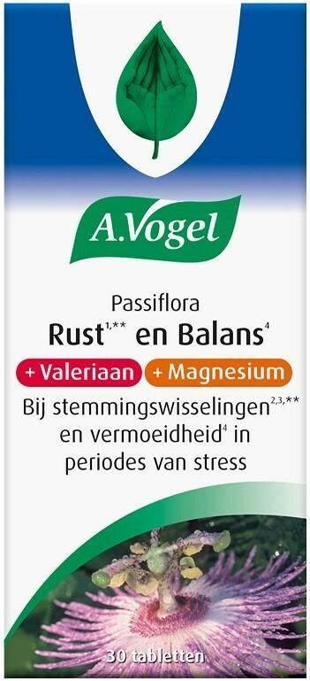 A. VOGEL PASSIFLORA RUST EN BALANS TABLETTEN DOOSJE 30 STUKS, Diversen, Overige Diversen, Verzenden