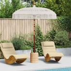 vidaXL Parasol Crème (185-195) x 250 cm Katoen en massief, Verzenden, Nieuw, 1 tot 2 meter
