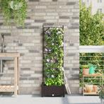 vidaXL Plantenbak met latwerk 40x40x125,5 cm bruin, Verzenden, Nieuw, Minder dan 60 cm