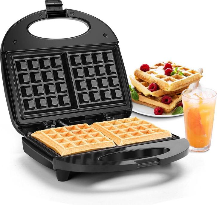 Wafelijzer - Wafelmaker - 2 Wafels - 750W - RVS - Aigostar •, Witgoed en Apparatuur, Wafelijzers, Zo goed als nieuw, Verzenden