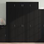vidaXL Opbergkast 80x42,5x225 cm bewerkt hout zwart, Huis en Inrichting, Kasten | Buffetkasten, Minder dan 50 cm, 75 cm of meer