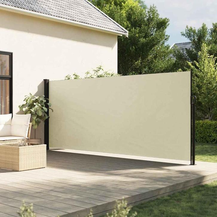 vidaXL Windscherm uittrekbaar 180x300 cm crèmekleurig, Tuin en Terras, Zonneschermen, Nieuw, Verzenden