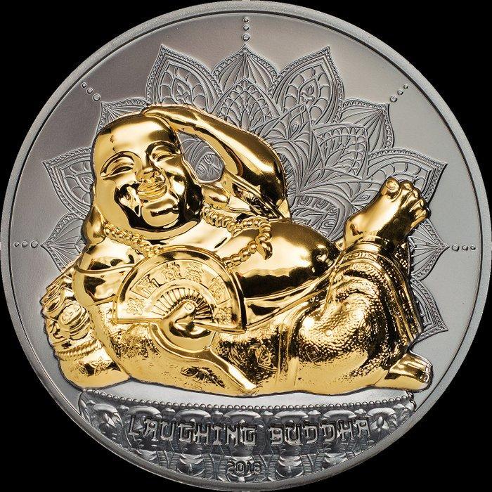 Palau. 10 Dollars 2018 Laughing Buddha Lying, 2 Oz (.999), Postzegels en Munten, Munten | Europa | Niet-Euromunten