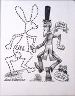 Pentekening Amerika - Kerry Irak beleid (lijst optie), Antiek en Kunst, Verzenden