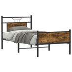 vidaXL Bedframe zonder matras hout gerookt eikenkleurig, 90 cm, Eenpersoons, Bruin, Verzenden