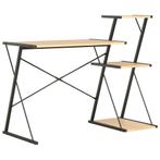 vidaXL Bureau met schap 116x50x93 cm zwart en eikenkleurig, Verzenden, Nieuw