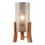 Tafellamp Joelleldsvin 30x14x14 cm E27 houtkleurig en zilver, Huis en Inrichting, Lampen | Tafellampen, Verzenden, Nieuw