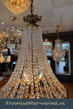 Antiek Vintage Kristal Zak-kroonluchter Dimbare LED lampjes, Antiek en Kunst, Antiek | Lampen, Verzenden