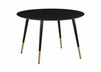 Eettafel - James - 115 cm - Zwart/Goud - Jörn, Huis en Inrichting, Verzenden, Nieuw