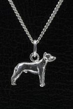 Zilveren Argentijnse dog oren gecoupeerd ketting hanger -..., Verzenden, Nieuw