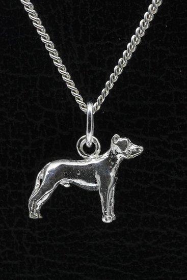Zilveren Argentijnse dog oren gecoupeerd ketting hanger -..., Sieraden, Tassen en Uiterlijk, Kettinghangers, Verzenden