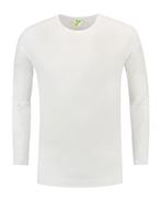 Basic longsleeve T-shirt restant maten voor hem White., Verzenden, Nieuw, Wit, Kariban