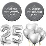 25-jarig jubileum set met buttons en folie ballonnen, Hobby en Vrije tijd, Feestartikelen, Verzenden, Nieuw, Versiering, Geboorte of Huwelijk