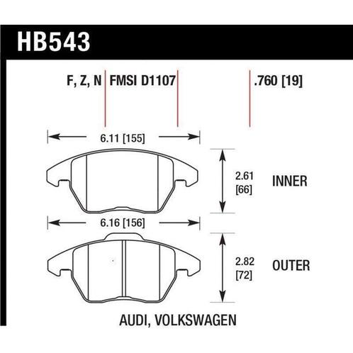 Hawk Audi A3/TT / VW EOS / Golf / Jetta / Passat / Rabbit, Auto-onderdelen, Remmen en Aandrijving, Ophalen of Verzenden