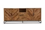 Dressoir Mangohout Sabia 220 cm, Huis en Inrichting, Kasten | Dressoirs, Verzenden, Nieuw, 200 cm of meer, Industriële meubels