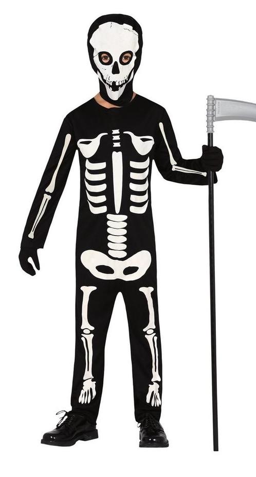 Skelet Halloween Kostuum Kind zwart-wit, Hobby en Vrije tijd, Feestartikelen, Nieuw, Verzenden