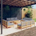 vidaXL 13-delige Loungeset met grijze kussens grenenhout, Verzenden, Nieuw, Loungeset
