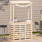 vidaXL Tuinbartafel met dak 112,5x57x195,5 cm massief hout, Tuin en Terras, Verzenden, Nieuw, Hout