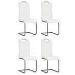 Stoelen Wit Kunstleer 4 stuks | OP = OP | Topdeal!, Ophalen of Verzenden, Nieuw, Wit, Vier