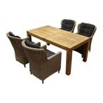 Marina Krista dining tuinset 180x95x77,5 cm 5-delig teak, Tuin en Terras, Ophalen of Verzenden, Nieuw