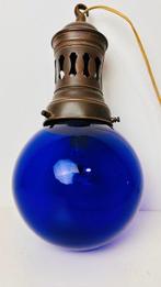 Lamp - Antieke blauwe glazen heksen bol hanglamp -