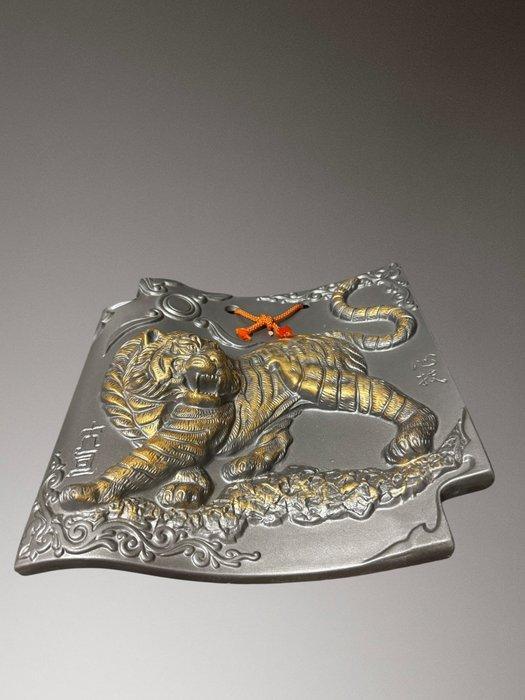 Paneel - Staal - Japan - Japanse traditionele ambachtelijke, Antiek en Kunst, Antiek | Overige Antiek