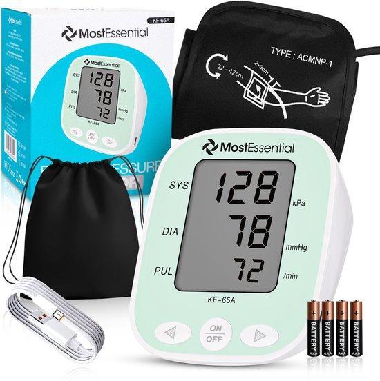 2dekans | MostEssential Premium Bloeddrukmeter Bovenarm -, Sport en Fitness, Hartslagmeters, Zo goed als nieuw, Ophalen of Verzenden