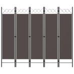vidaXL Kamerscherm met 5 panelen 200x180 cm antraciet, Huis en Inrichting, Woonaccessoires | Kamerschermen, Verzenden, Nieuw