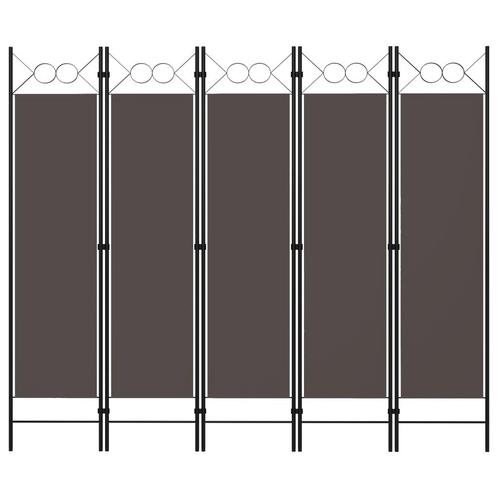 vidaXL Kamerscherm met 5 panelen 200x180 cm antraciet, Huis en Inrichting, Woonaccessoires | Kamerschermen, Nieuw, Verzenden