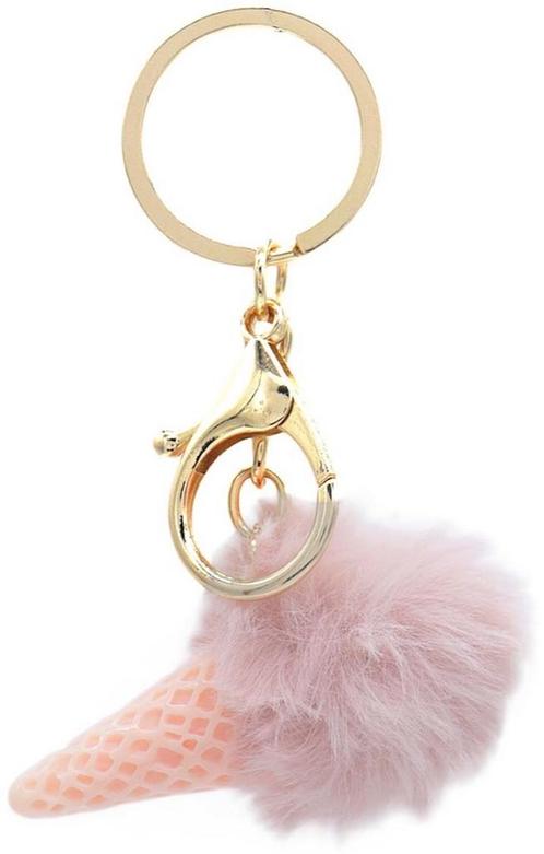 Sleutelhanger ijsje - Beige, roze, Sieraden, Tassen en Uiterlijk, Tassen | Damestassen, Overige typen, Roze, Nieuw, Verzenden