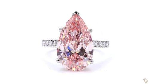 Ring Platina - 7.55ct. tw. Roze Diamant (Fancy gekleurde,, Sieraden, Tassen en Uiterlijk, Ringen