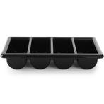 Bestekbak | Kunststof | Zwart | 4-vaks | 1/1 GN |, Verzenden, Nieuw in verpakking