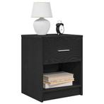vidaXL Nachtkastjes 2 st met lade 40x34x50 cm zwart, Huis en Inrichting, Slaapkamer | Nachtkastjes, Verzenden, Nieuw, Hout