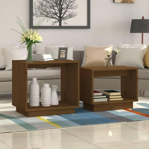 vidaXL 2-delige Salontafelset massief grenenhout honingbruin, Huis en Inrichting, Tafels | Salontafels, Nieuw, Minder dan 50 cm